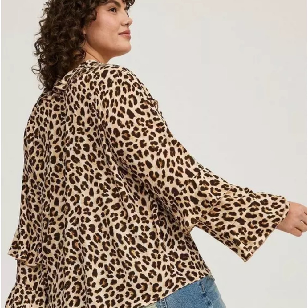 Torrid Animal Print Ruffle Blouse - Picture 3 of 7